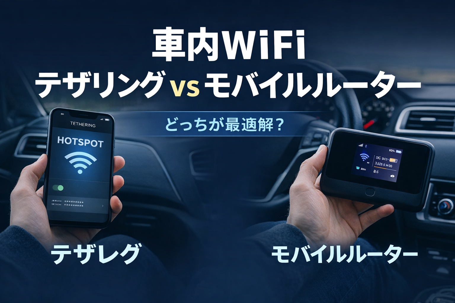 車内Wi-Fi環境の作り方【テザリング vs モバイルルーター徹底比較】