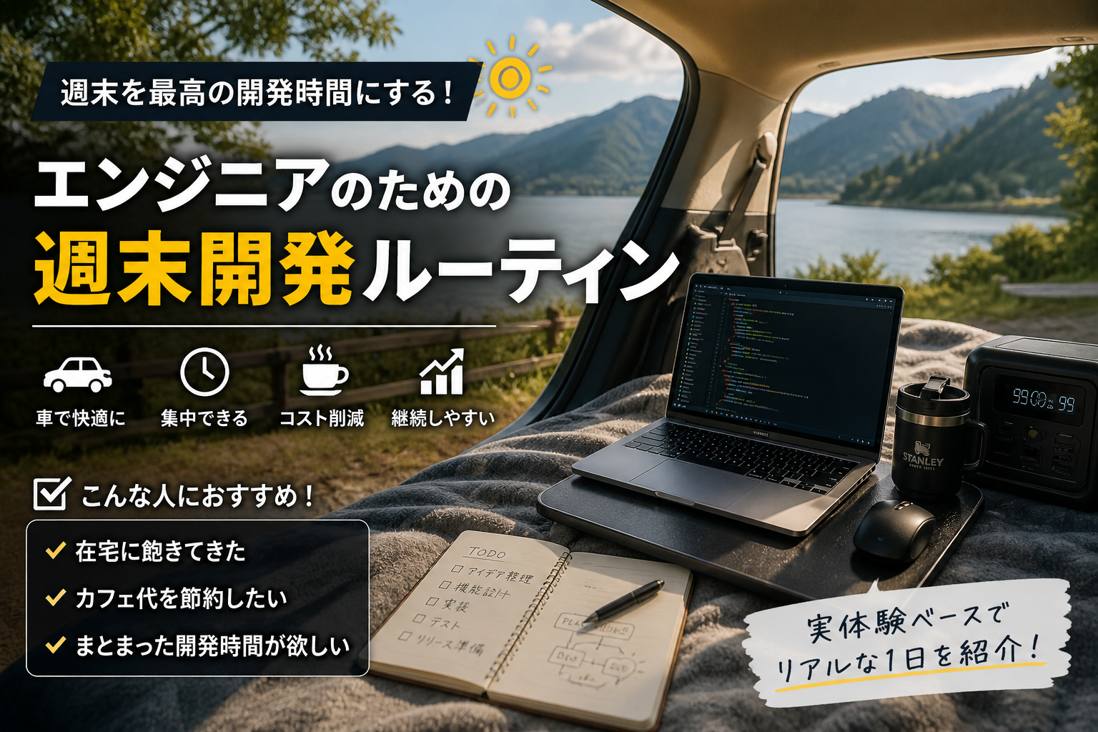 週末だけ開発を進める？車内ルーティンの型と前提